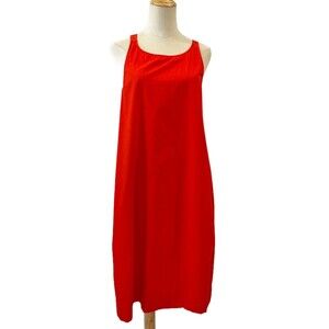Michael Stars Red Midi Dress Sundress XS Cotton Pockets Loose Lounge Summer